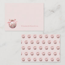 ピンクウォーターカラーフローラクリスマスオーナメント