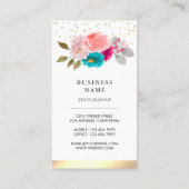 ピンクウォーターカラーフローラケーキペストリーシェフベーカリー 名刺 (裏面)