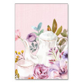 ピンクウォーターカラーフローラティーパーティーテーマ テーブルナンバー (裏面)