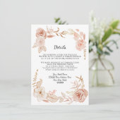 ピンクウォーターカラーフローラテラコッタ詳細nホテル 招待状 (スタンド正面)