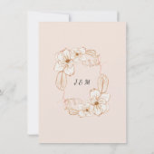 ピンクウォーターカラーフローラテラコッタ詳細nホテル 招待状 (裏面)