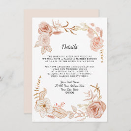 ピンクウォーターカラーフローラテラコッタ詳細nホテル 招待状