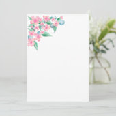 ピンクウォーターカラーフローラデザイン 招待状 (スタンド正面)
