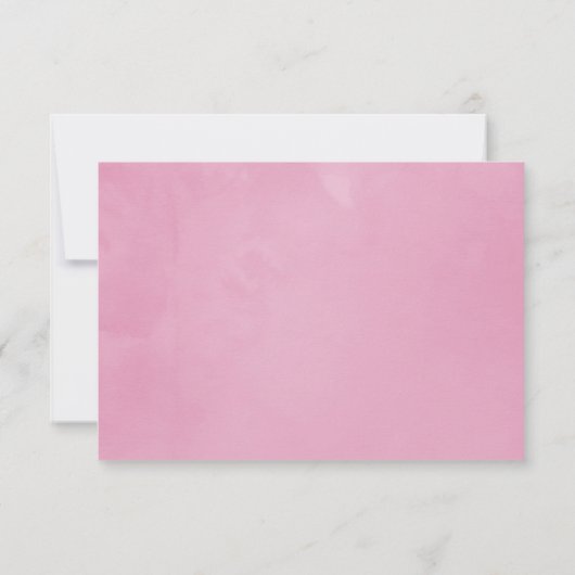 ピンクウォーターカラーフローラバプテスマまたは《キリスト教》洗礼式や命名式 出欠カード (裏面)