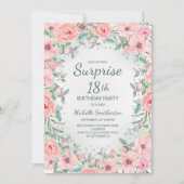 ピンクウォーターカラーフローラバラパール18誕生日 (正面)