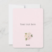 ピンクウォーターカラーフローラバレンタインデー シーズンカード (裏面)