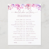 ピンクウォーターカラーフローラブライダルシャワーゲーム (正面)