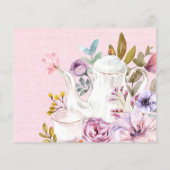 ピンクウォーターカラーフローラブライダルシャワーレシピカード (裏面)