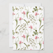 ピンクウォーターカラーフローラブライダルシャワー 招待状 (裏面)