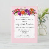 ピンクウォーターカラーフローラリハーサルディナー招待状 招待状 (スタンド正面)