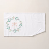 ピンクウォーターカラーフローラリースモノグラム バスタオルセット (ハンドタオル)