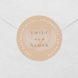 ピンクウォーターカラーフローラ差出人住所 ラウンドシール