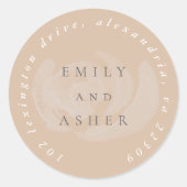 ピンクウォーターカラーフローラ差出人住所 ラウンドシール (正面)