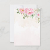 ピンクウォーターカラーフローラ牡丹エレガントな結婚式 出欠カード (裏面)