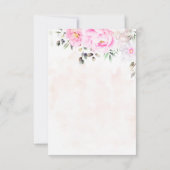 ピンクウォーターカラーフローラ牡丹エレガントな結婚式 出欠カード (裏面)