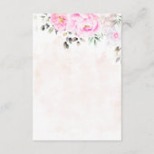 ピンクウォーターカラーフローラ牡丹エレガントな結婚式 出欠カード (裏面)