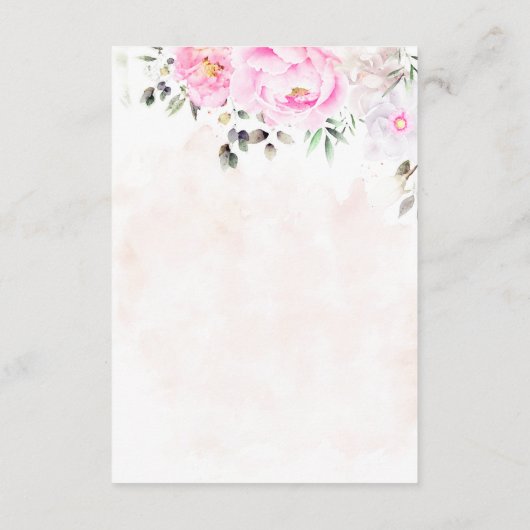 ピンクウォーターカラーフローラ牡丹エレガントな結婚式 出欠カード (裏面)