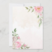 ピンクウォーターカラーフローラ牡丹エレガントな結婚式 招待状 (裏面)