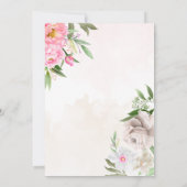 ピンクウォーターカラーフローラ牡丹エレガントな結婚式 招待状 (裏面)