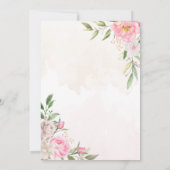 ピンクウォーターカラーフローラ牡丹エレガントな結婚式 招待状 (裏面)