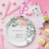 ピンクウォーターカラーフローラ牡丹ブライダルシャワー ペーパープレート (パーティー)