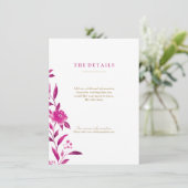 ピンクウォーターカラーフローラ結婚Chinoiserieの詳細 エンクロージャーカード (スタンド正面)