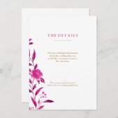 ピンクウォーターカラーフローラ結婚Chinoiserieの詳細 エンクロージャーカード (正面/裏面)