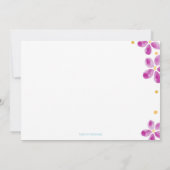 ピンクウォーターカラーフローラ90誕生日祖母 招待状 (裏面)