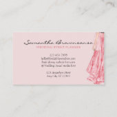 ピンクウォーターカラーブライドドレスウェディングプランナー 名刺 (裏面)