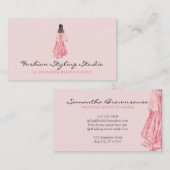 ピンクウォーターカラーブライドドレスウェディングプランナー 名刺 (正面/裏面)