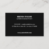 ピンクウォーターカラーブラウバーアイラッシュカスタムロイヤリティ 名刺 (裏面)