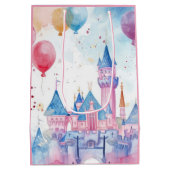 ピンクウォーターカラープリンセス城 ミディアムペーパーバッグ (裏面)