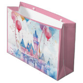 ピンクウォーターカラープリンセス城 ラージペーパーバッグ (正面アングル)