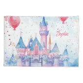 ピンクウォーターカラープリンセス城 枕カバー (裏面)