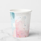 ピンクウォーターカラープリンセス誕生日パーティー 紙コップ (裏面)