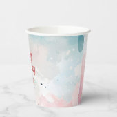 ピンクウォーターカラープリンセス誕生日パーティー 紙コップ (左)