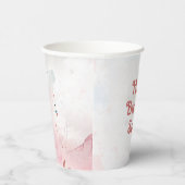 ピンクウォーターカラープリンセス誕生日パーティー 紙コップ (右)