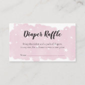 ピンクウォーターカラーベビーガールおむつラッフル エンクロージャーカード (正面)