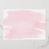 ピンクウォーターカラーベビーシャワーゴールドフォイル招待状 箔招待状 (裏面)