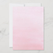 ピンクウォーターカラーベビーシャワーティーパーティの招待状 招待状 (裏面)