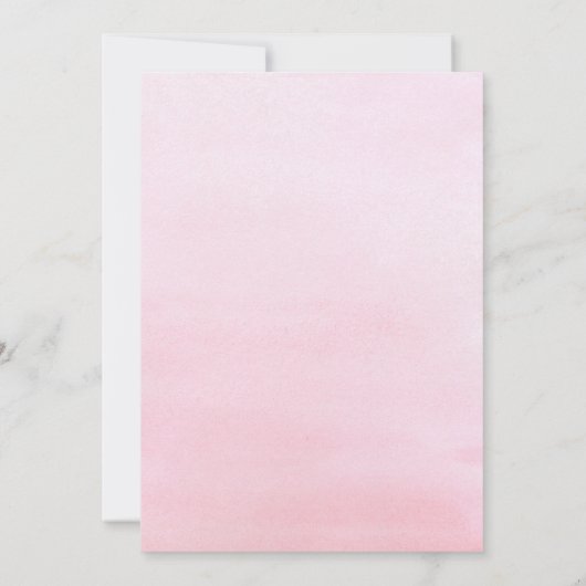 ピンクウォーターカラーベビーシャワーティーパーティの招待状 招待状 (裏面)