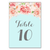 ピンクウォーターカラーベビーブルーテーブル番号カード テーブルナンバー (裏面)