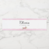 ピンクウォーターカラーベーキング誕生日パーティー ペットボトルラベル (シングルラベル)