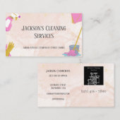 ピンクウォーターカラーホームとAirbnb清掃サービス 名刺 (正面/裏面)