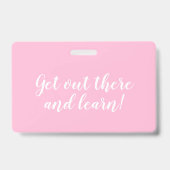 ピンクウォーターカラーホームスクール学生証バッジ バッジ (裏面)