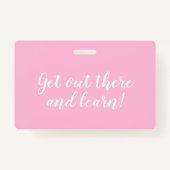 ピンクウォーターカラーホームスクール学生証バッジ バッジ (裏面)