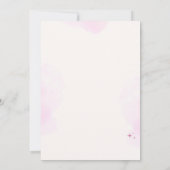 ピンクウォーターカラーボウベビーシャワー招待状 招待状 (裏面)