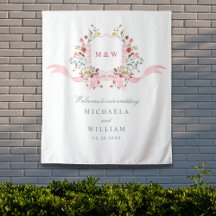 ピンクウォーターカラーボタニカルリージェンシークレスト結婚ズ