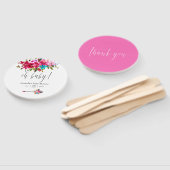 ピンクウォーターカラーボホシックフローラベビーシャワー ハンドファン (組立なし)