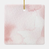 ピンクウォーターカラーボホレインボー初めてのクリスマス セラミックオーナメント (裏面)